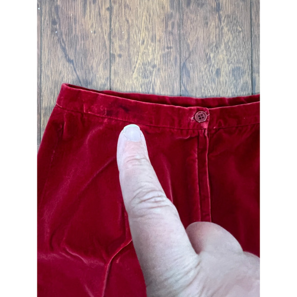 The Villager 70s Red Velvet Corduroy A Line Knee Length Skirt Small 6 Preppy - Picture 4 of 7